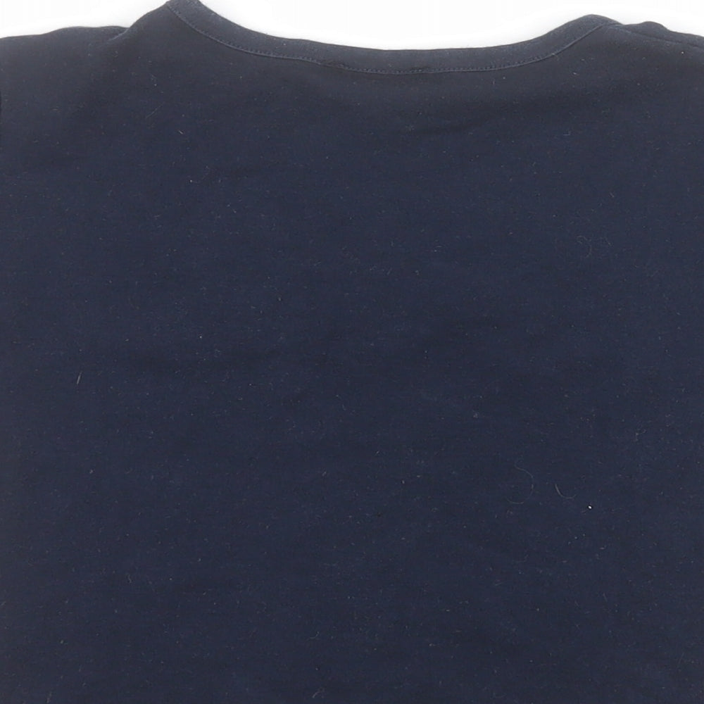 Womens UK Size 6 Topshop Blue Cropped T-Shirt