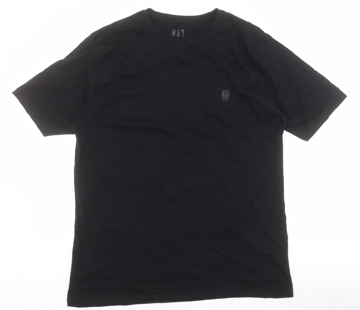 883 Police Mens Black  Cotton  T-Shirt  Crew Neck