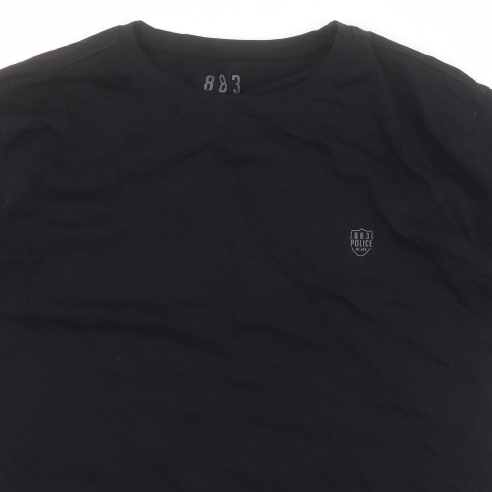 883 Police Mens Black  Cotton  T-Shirt  Crew Neck