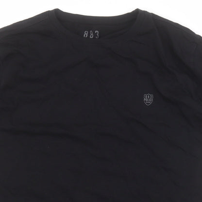 883 Police Mens Black  Cotton  T-Shirt  Crew Neck