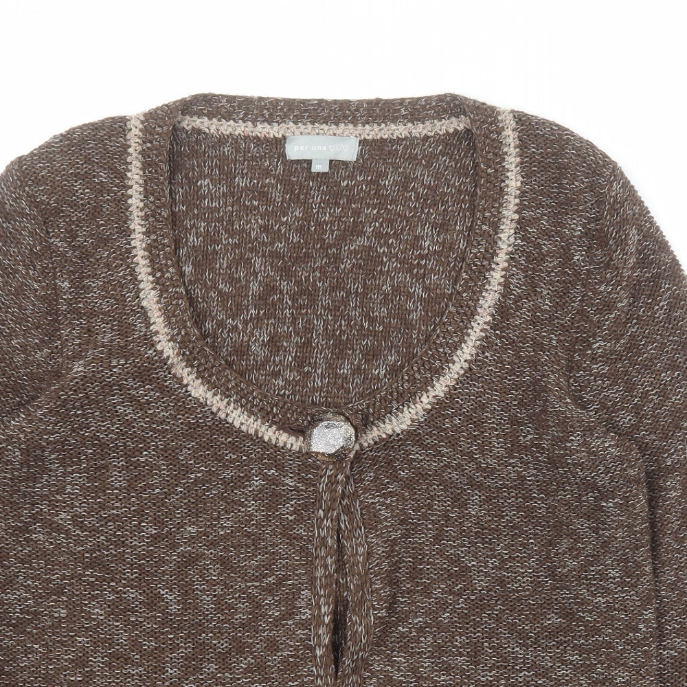 Womens UK Size M Marks and Spencer Brown Cardigan Jumper