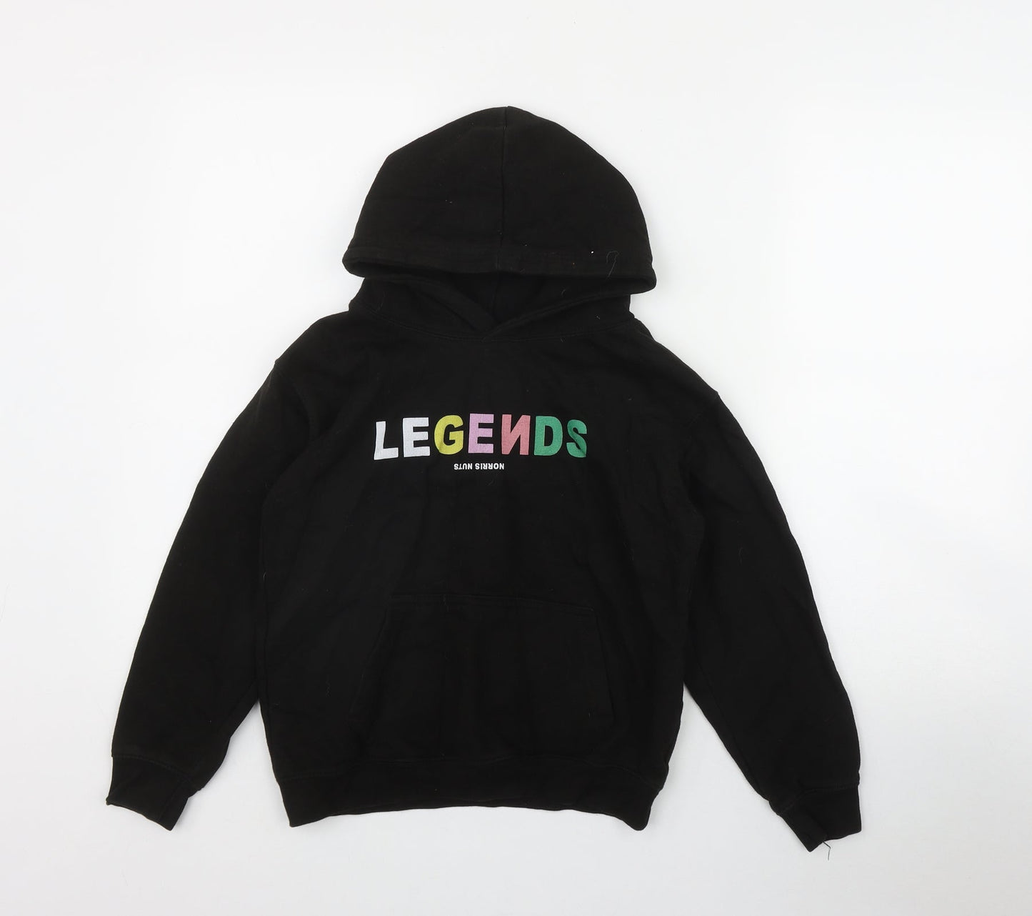 JustHoods Girls Black  Cotton Pullover Hoodie Size 9-10 Years  Pullover - 'Legends'