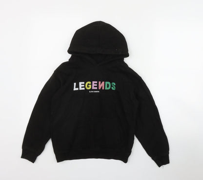 JustHoods Girls Black  Cotton Pullover Hoodie Size 9-10 Years  Pullover - 'Legends'