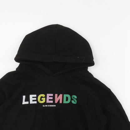 JustHoods Girls Black  Cotton Pullover Hoodie Size 9-10 Years  Pullover - 'Legends'