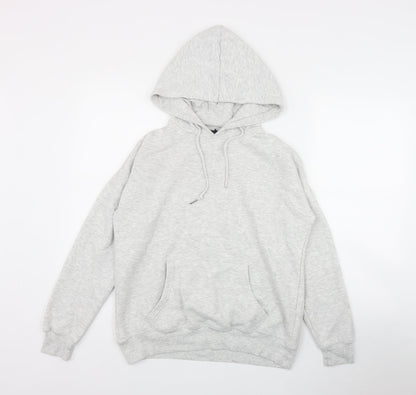Additional front view of New Look women’s grey cotton pullover hoodie, size S, pullover