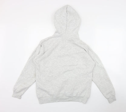 Back view of New Look women’s grey cotton pullover hoodie, size S, pullover