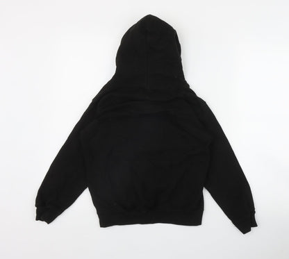 Awdis Boys Black  Cotton Pullover Hoodie Size 9-10 Years  Pullover