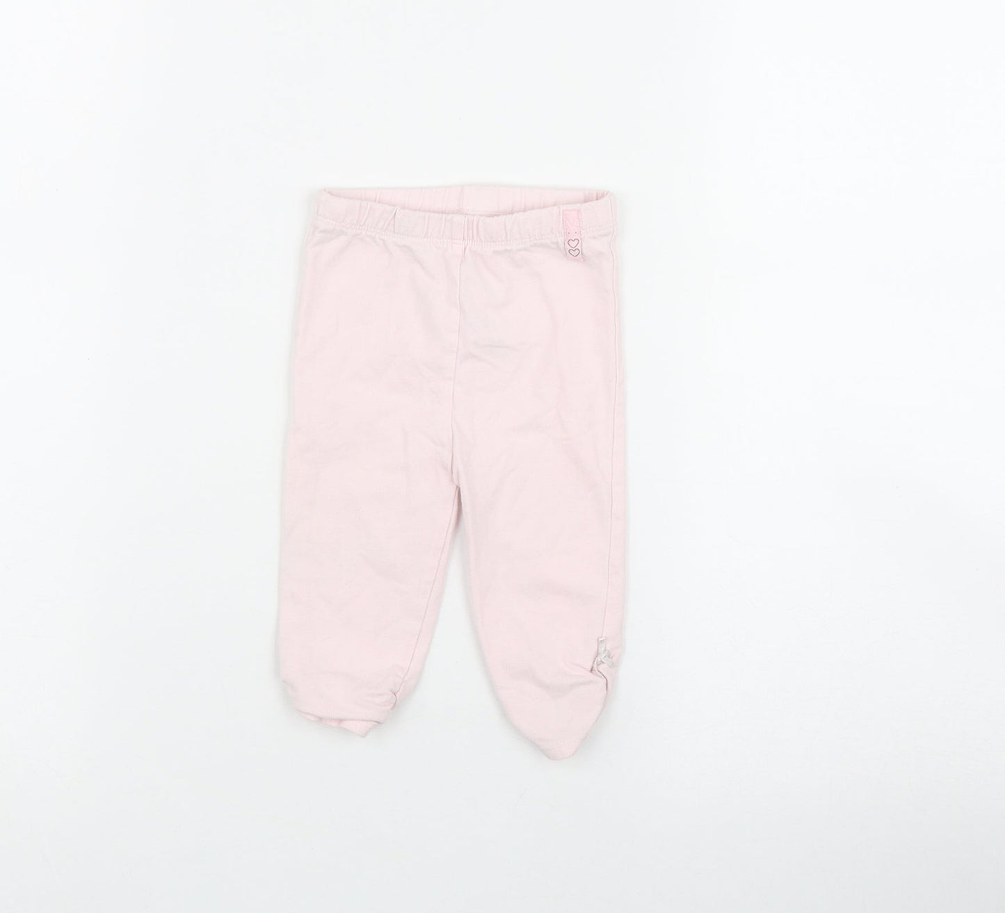 Mothercare Girls Pink  Cotton Cropped Leggings Size 3-6 Months