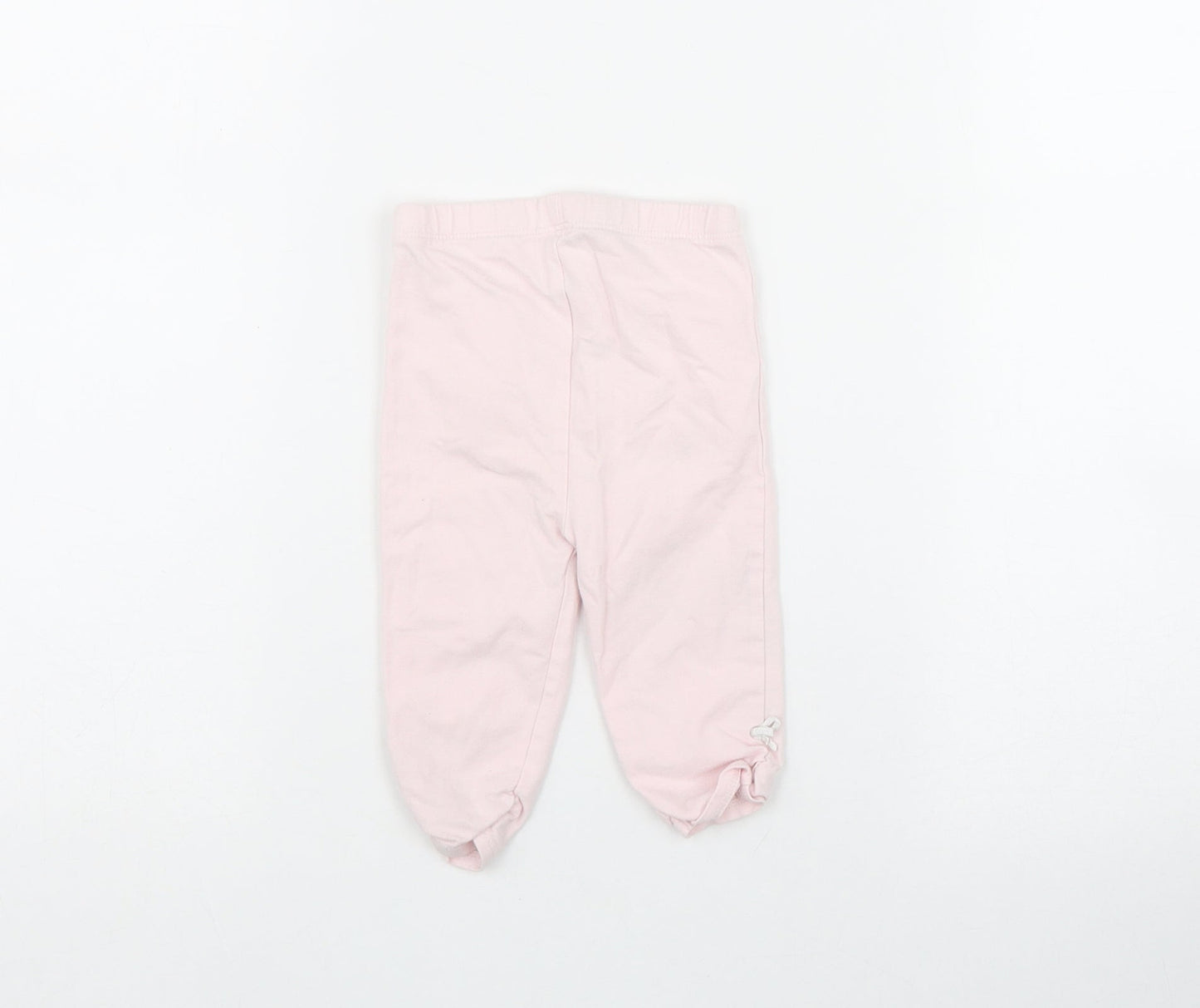 Mothercare Girls Pink  Cotton Cropped Leggings Size 3-6 Months