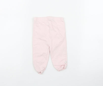 Mothercare Girls Pink  Cotton Cropped Leggings Size 3-6 Months