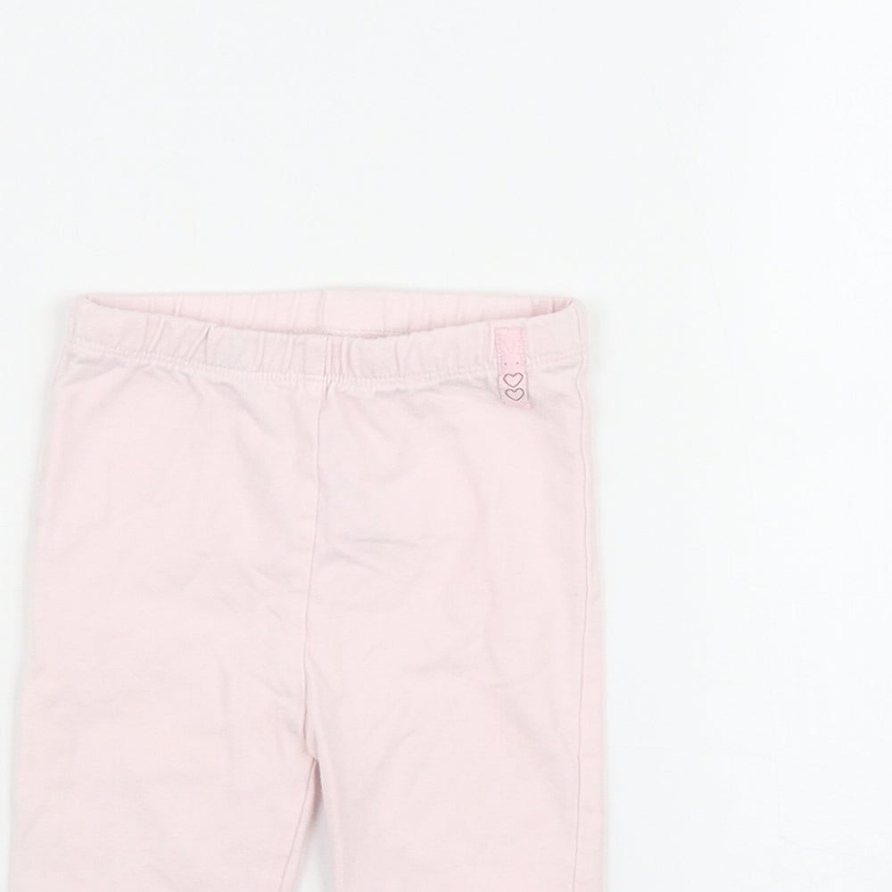 Mothercare Girls Pink  Cotton Cropped Leggings Size 3-6 Months