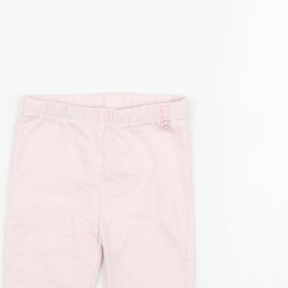 Mothercare Girls Pink  Cotton Cropped Leggings Size 3-6 Months