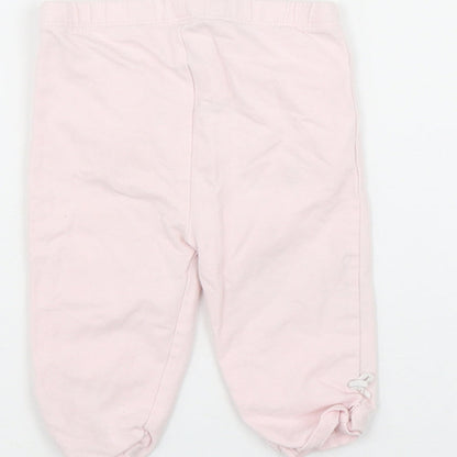 Mothercare Girls Pink  Cotton Cropped Leggings Size 3-6 Months