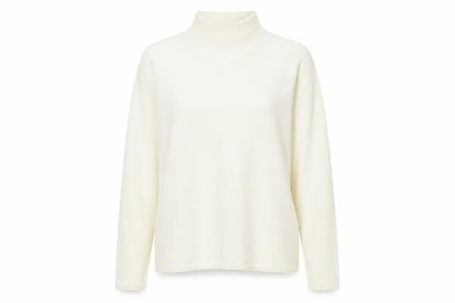 Bonmarché Womens Ivory Mock Neck Acrylic Pullover Jumper Size S