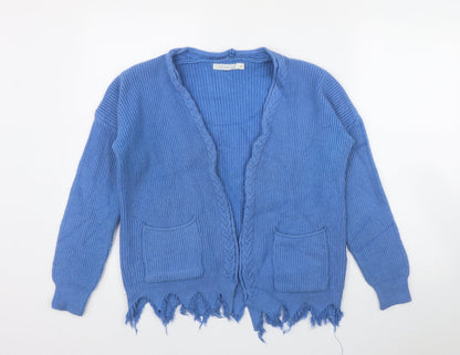 So Sweet Womens Blue V-Neck  Viscose Cardigan Jumper Size M