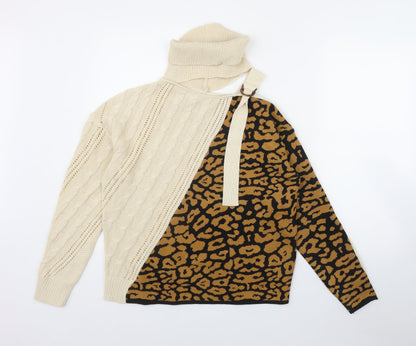 Womens UK Size S Preworn Beige Pullover Jumper