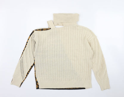 Womens UK Size S Preworn Beige Pullover Jumper