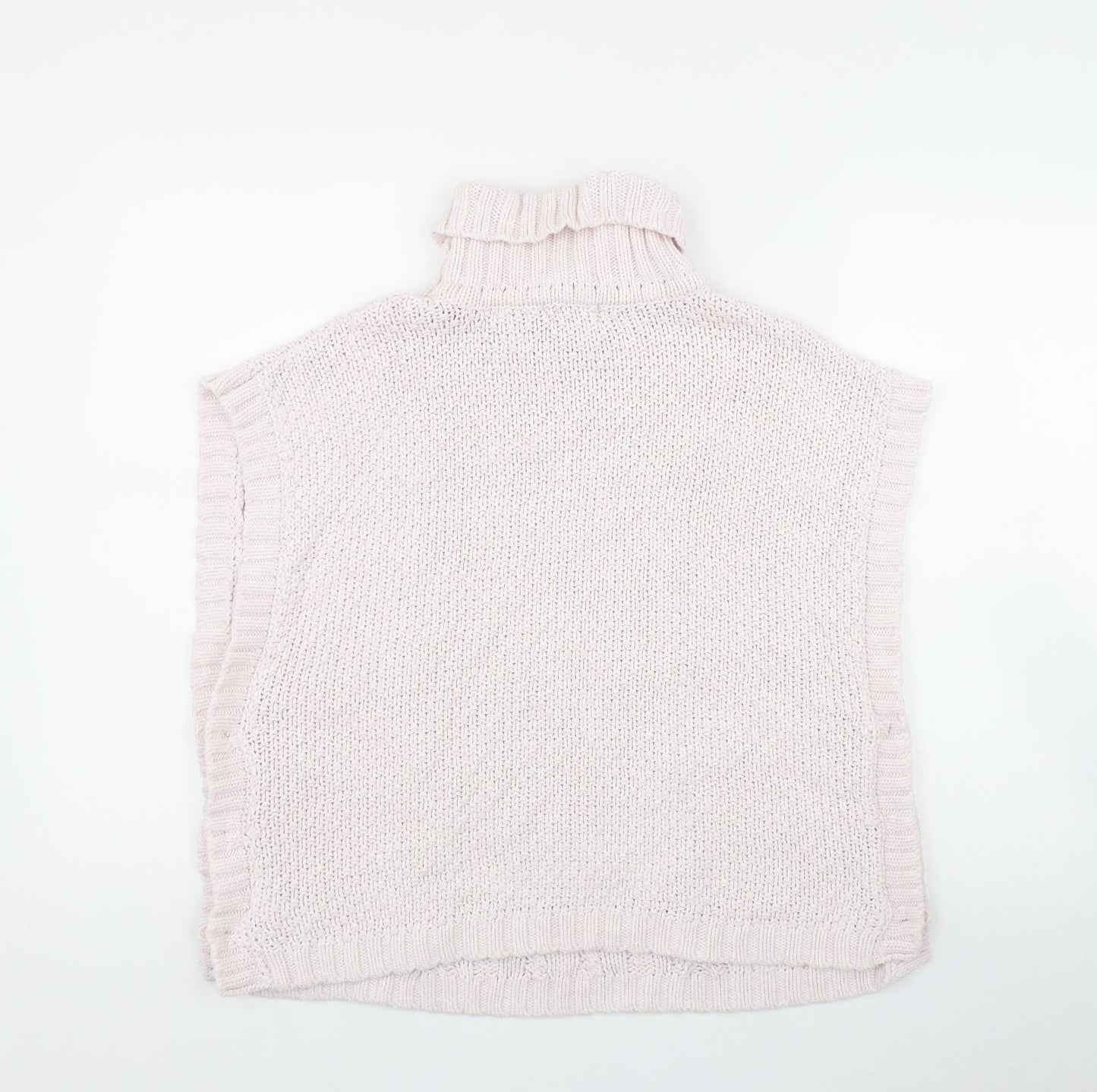 Lulurain Girls Pink Roll Neck  Polyester Vest Jumper Size 9-10 Years  Button