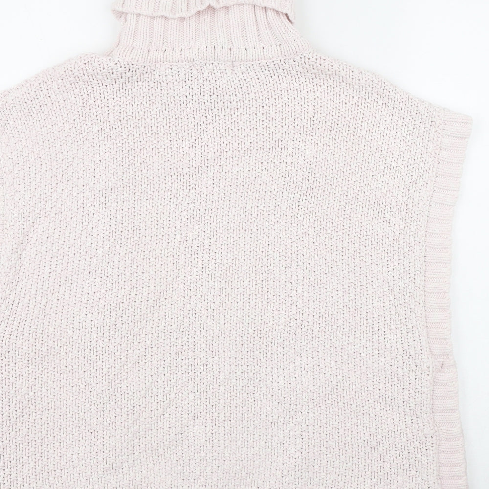 Lulurain Girls Pink Roll Neck  Polyester Vest Jumper Size 9-10 Years  Button