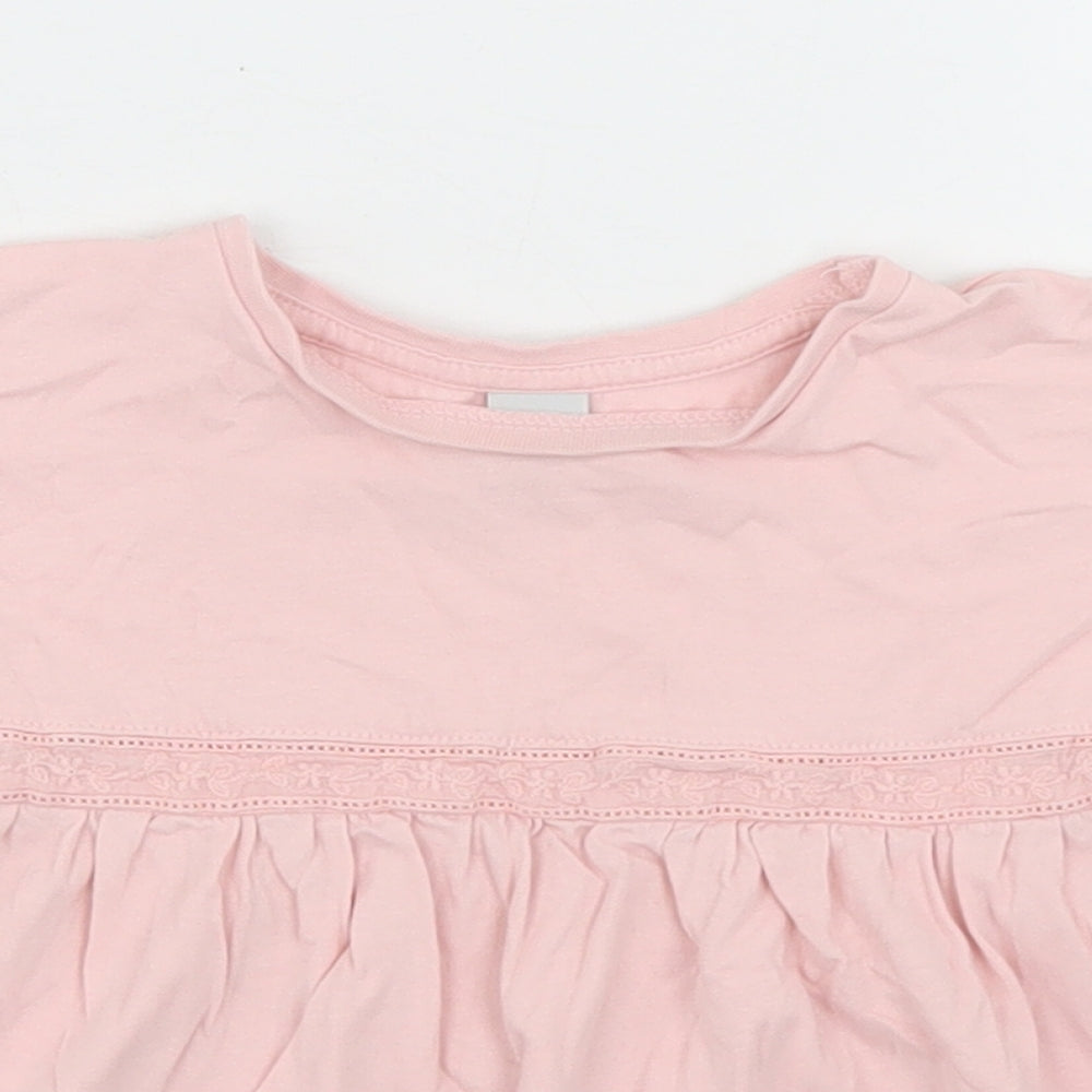 TU Girls Pink  Camel Basic T-Shirt Size 12-18 Months Crew Neck  - Peplum