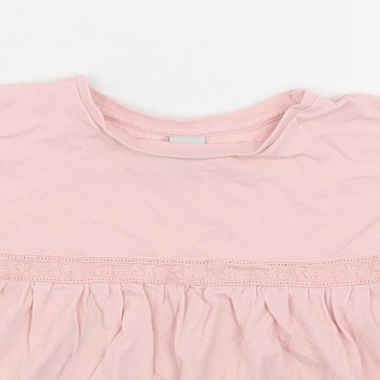 TU Girls Pink  Camel Basic T-Shirt Size 12-18 Months Crew Neck  - Peplum