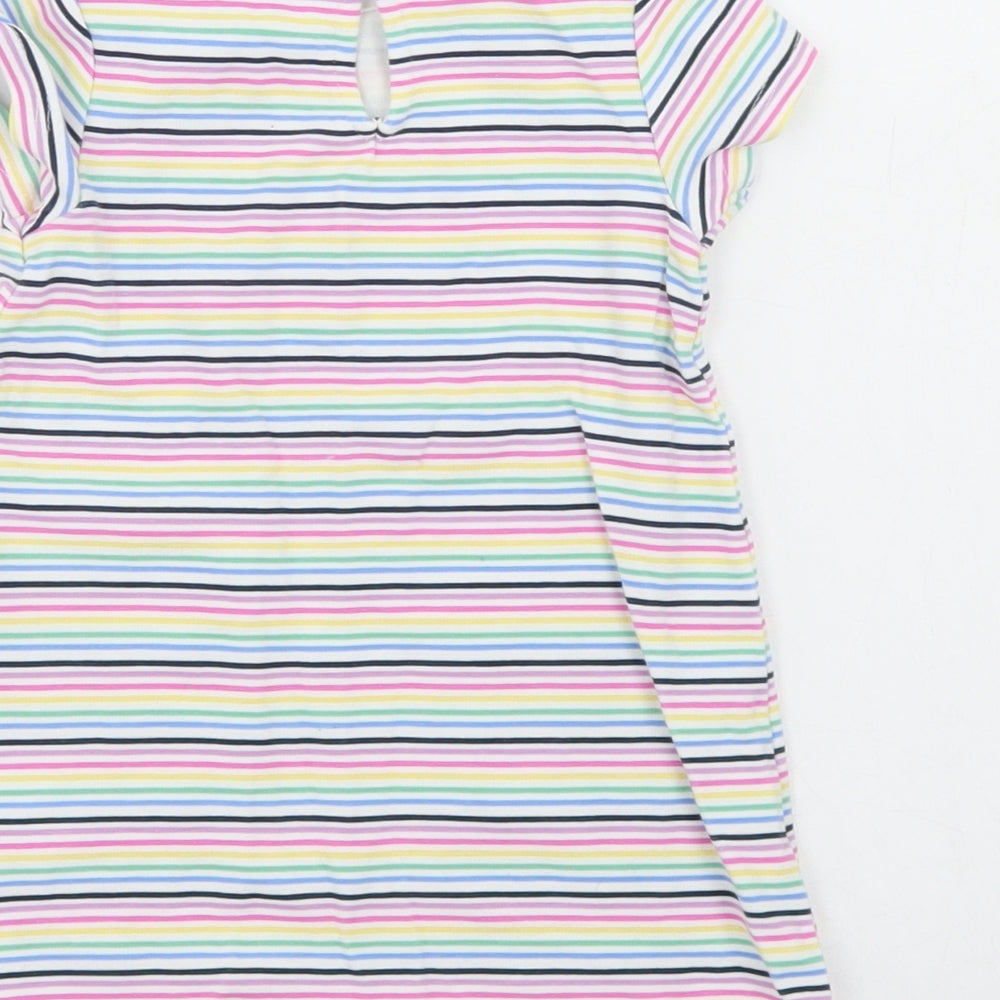 NEXT Girls Multicoloured Striped Viscose A-Line  Size 9-12 Months  Crew Neck
