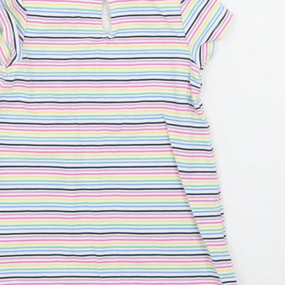NEXT Girls Multicoloured Striped Viscose A-Line  Size 9-12 Months  Crew Neck