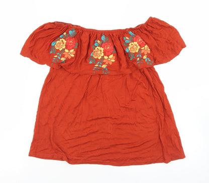 Womens UK Size 8 Atmosphere Brown Basic Blouse