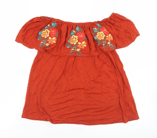 Womens UK Size 8 Atmosphere Brown Basic Blouse