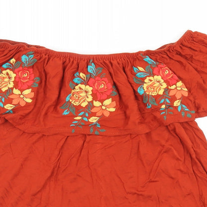 Womens UK Size 8 Atmosphere Brown Basic Blouse