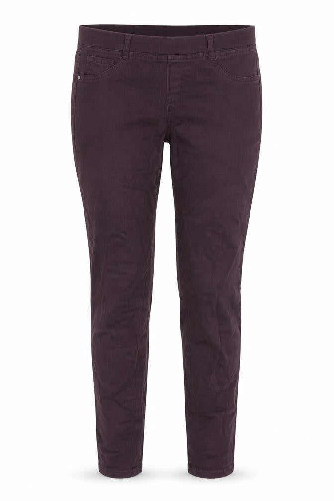 Front view of Savida women’s purple cotton jegging jeans, size UK 8, 28-inch leg regular