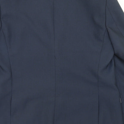 Preworn Mens Blue  Polyester Jacket Blazer Size 40