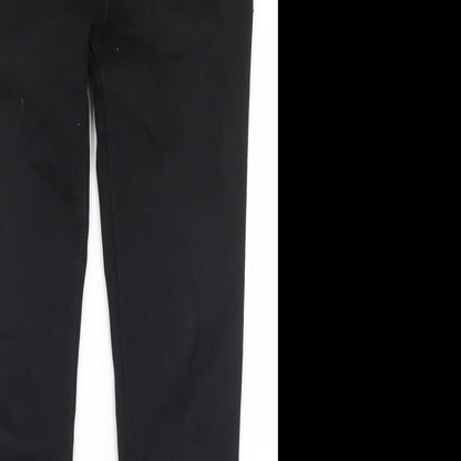 Preworn Womens Black  Cotton Skinny Jeans Size 32 in L30 in Regular Button