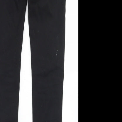 Preworn Womens Black  Cotton Skinny Jeans Size 32 in L30 in Regular Button