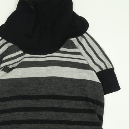 Damart Womens Grey Roll Neck Striped Acrylic Pullover Jumper Size 14