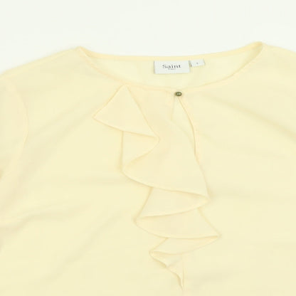 Womens UK Size L Saint Tropez Clothing Ivory Basic Blouse