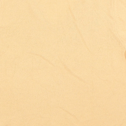 Editions Womens Orange Floral Acrylic Basic T-Shirt Size 12 V-Neck