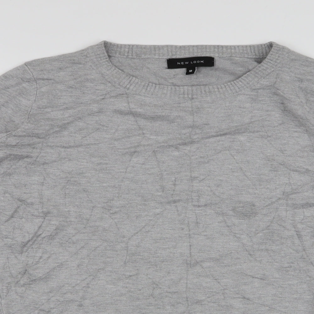 Womens UK Size 10 New Look Grey Henley Jumper