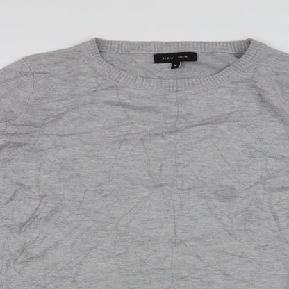 Womens UK Size 10 New Look Grey Henley Jumper