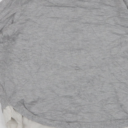 Womens UK Size 10 New Look Grey Henley Jumper