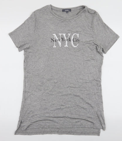 Womens UK Size 12 Studio Grey Jersey T-Shirt