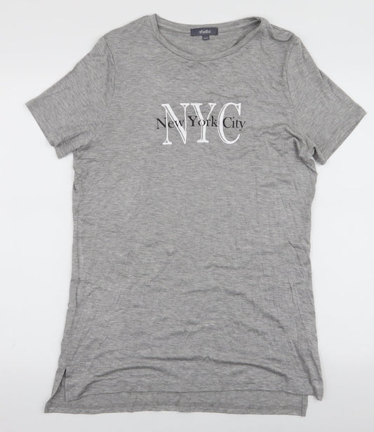 Womens UK Size 12 Studio Grey Jersey T-Shirt