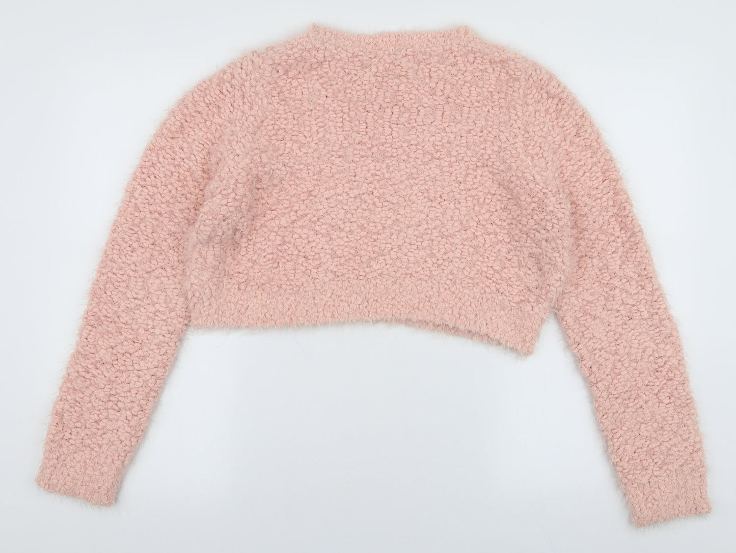 F&F Womens Pink Round Neck  Polyester Pullover Jumper Size 14