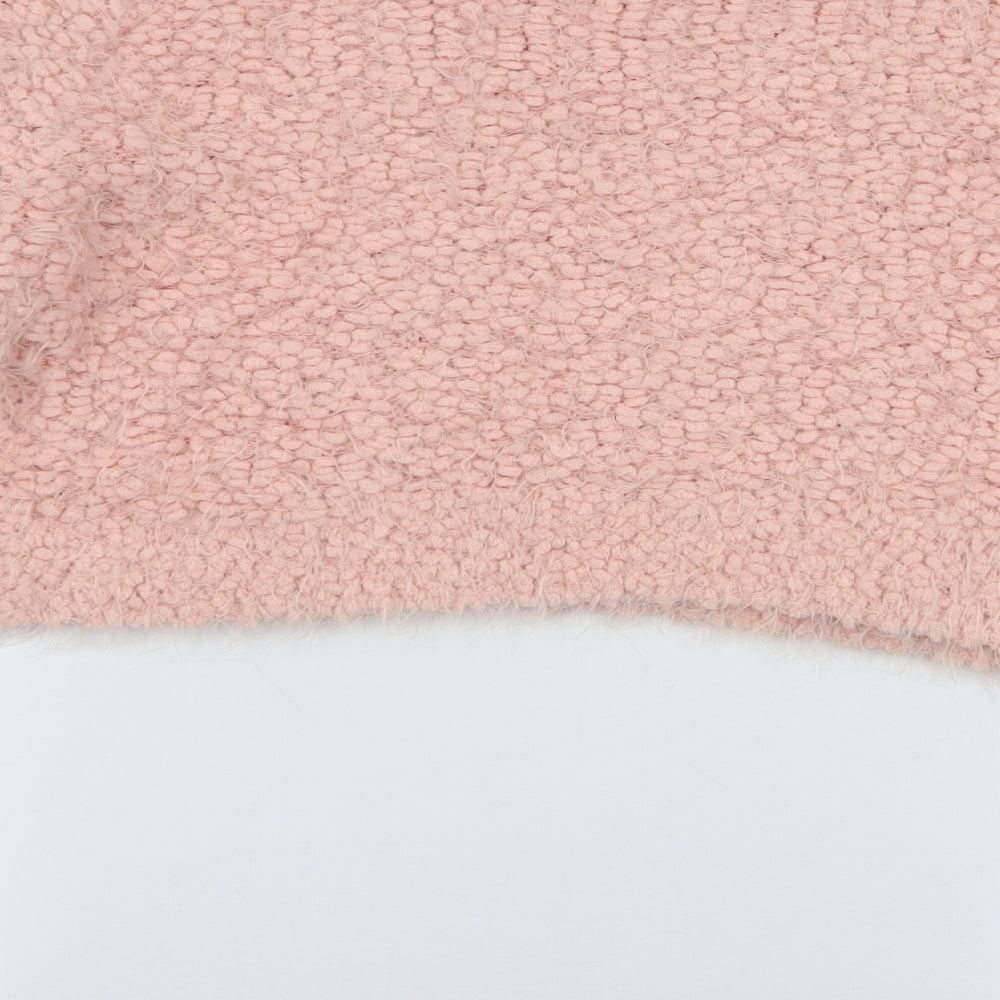 F&F Womens Pink Round Neck  Polyester Pullover Jumper Size 14