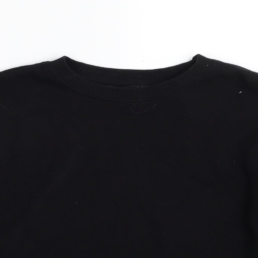 New Look Girls Black  Cotton Pullover Sweatshirt Size 12-13 Years  Pullover - Cropped