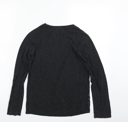 TU Girls Black Spotted Cotton Pullover T-Shirt Size 11 Years Crew Neck Pullover - Disc Jockey