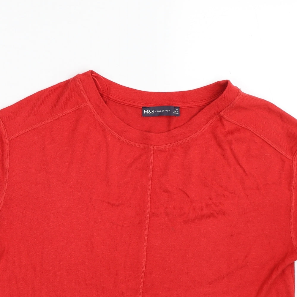 Womens UK Size XS Marks and Spencer Red Pullover Jumper