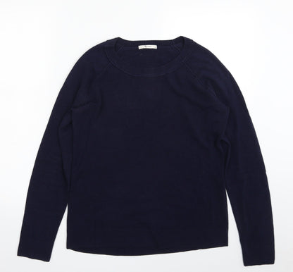 TU Womens Blue Boat Neck  Acrylic Pullover Jumper Size 12