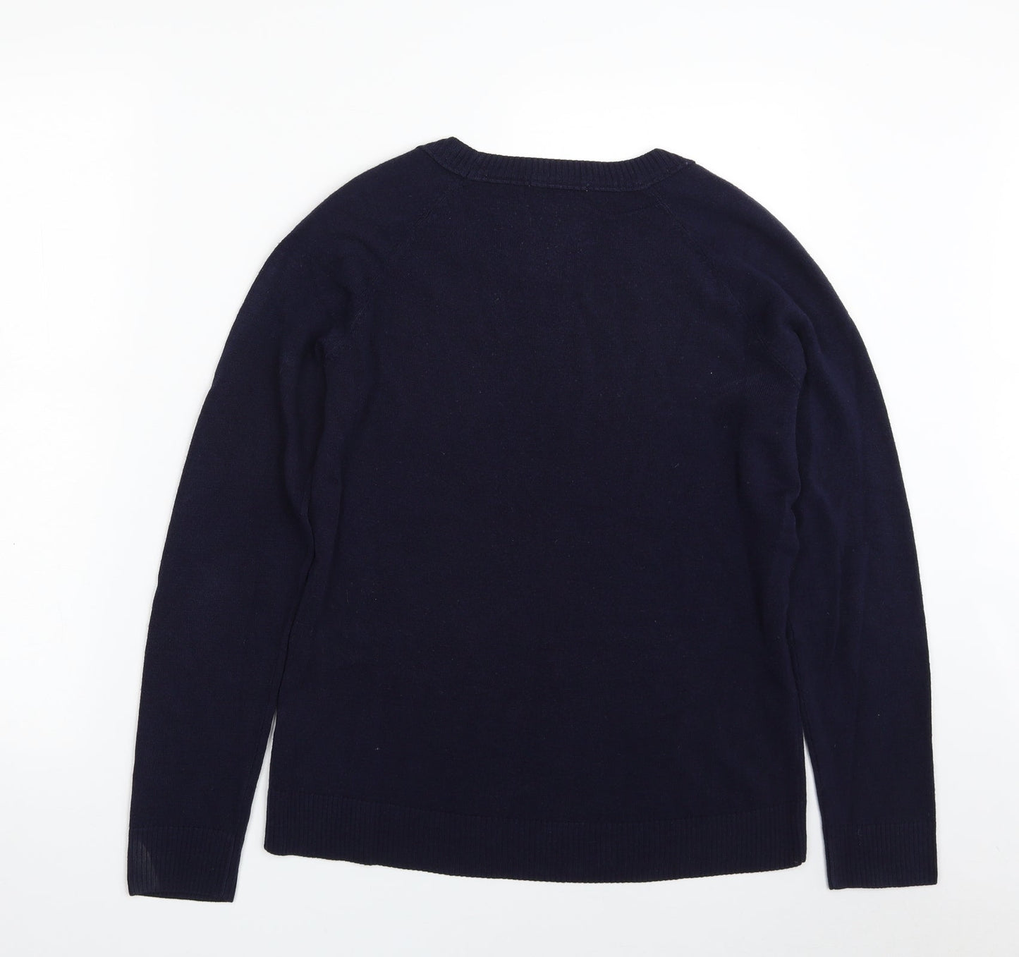 TU Womens Blue Boat Neck  Acrylic Pullover Jumper Size 12