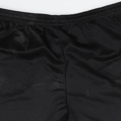 Precision Mens Black  Polyester Sweat Shorts Size 26 in  Regular